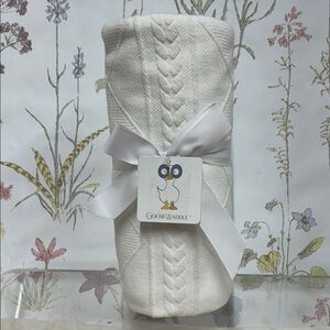 White Baby Knit Swaddle Blanket